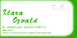 klara ozvald business card